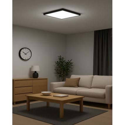 LED Stropní svítidlo LED/32W/230V 3000/4000/6500K 40x40 cm černá